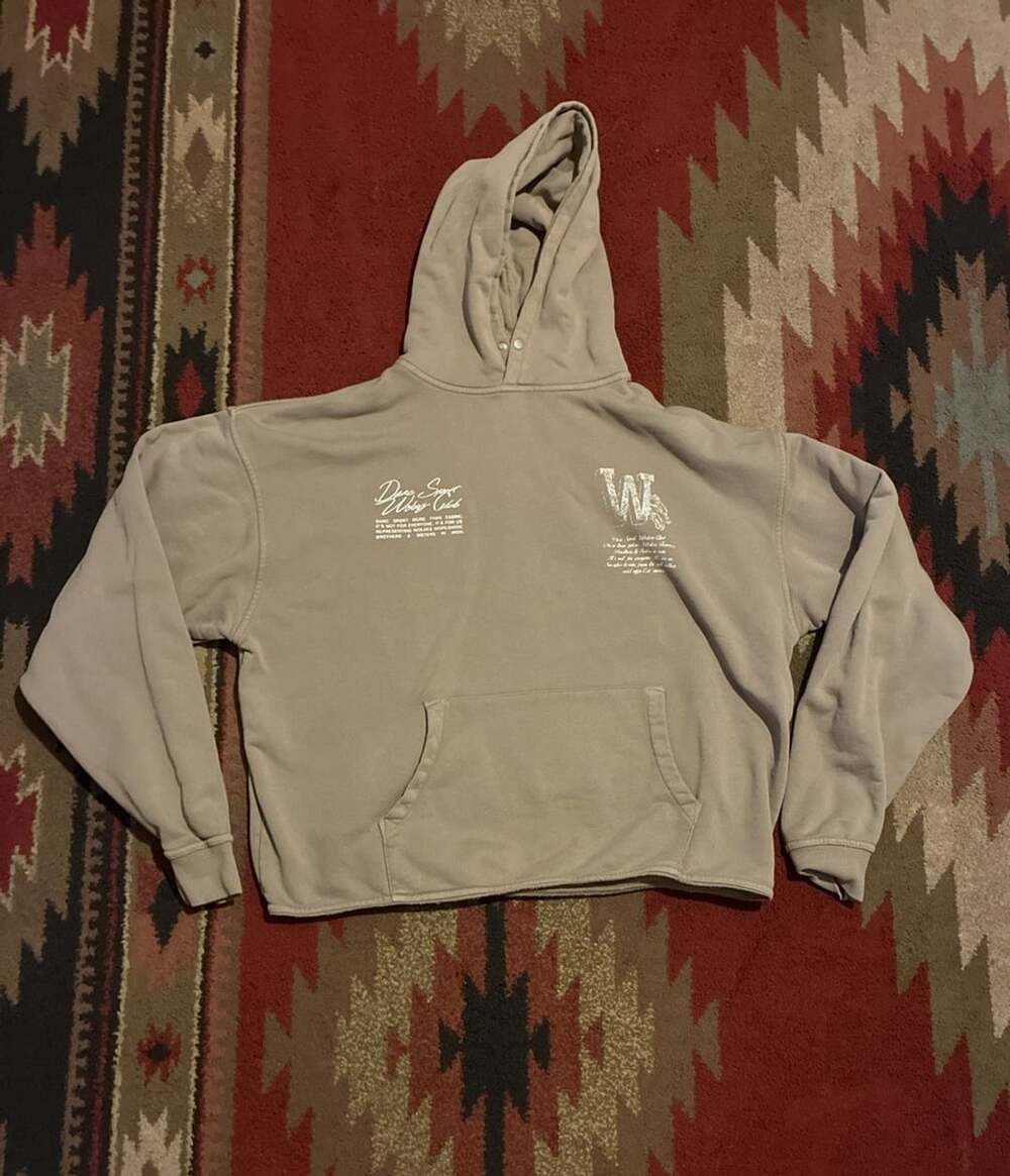 Darc Sport Hoodie Size L Taupe Beige Graphic Print Pullover